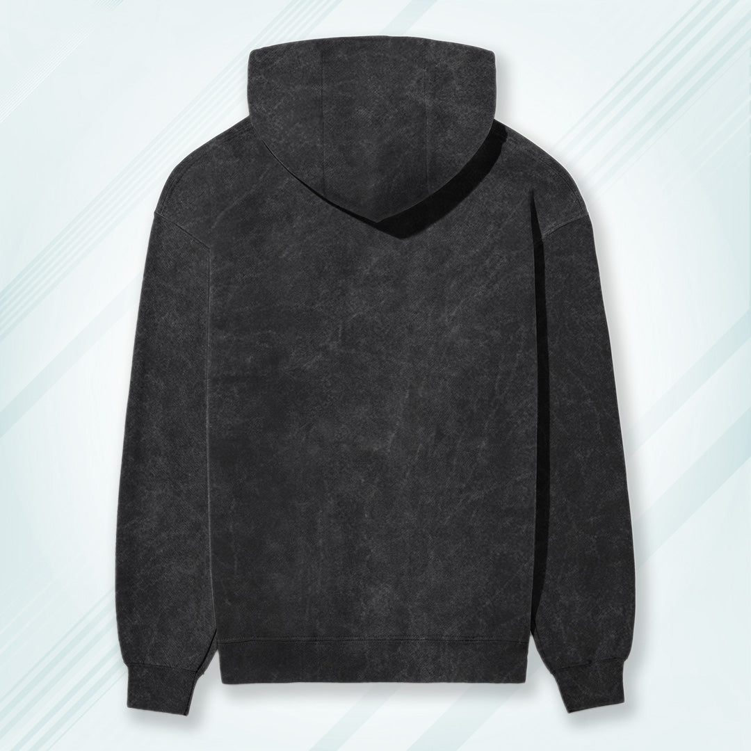 Black Acid Wash Hooded Sweatshirt | Hoodies