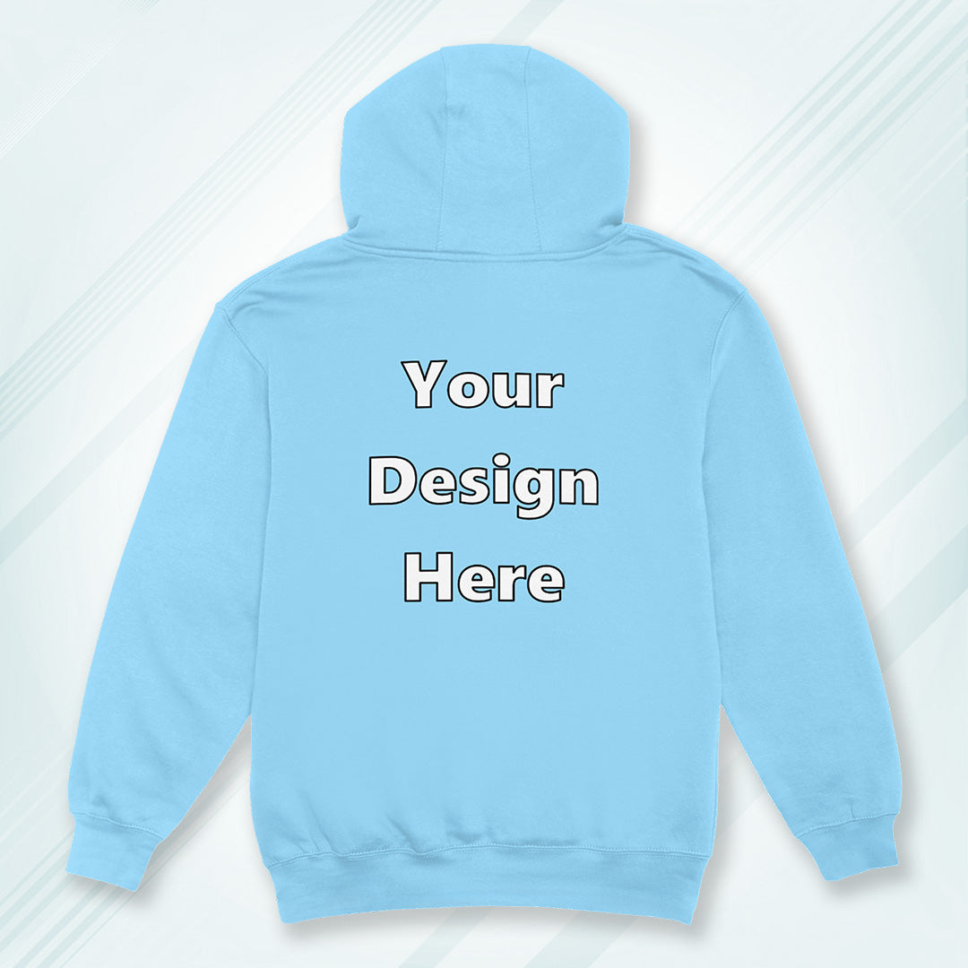 Baby Blue Back Customized Hoodie Sweatshirt | Unisex