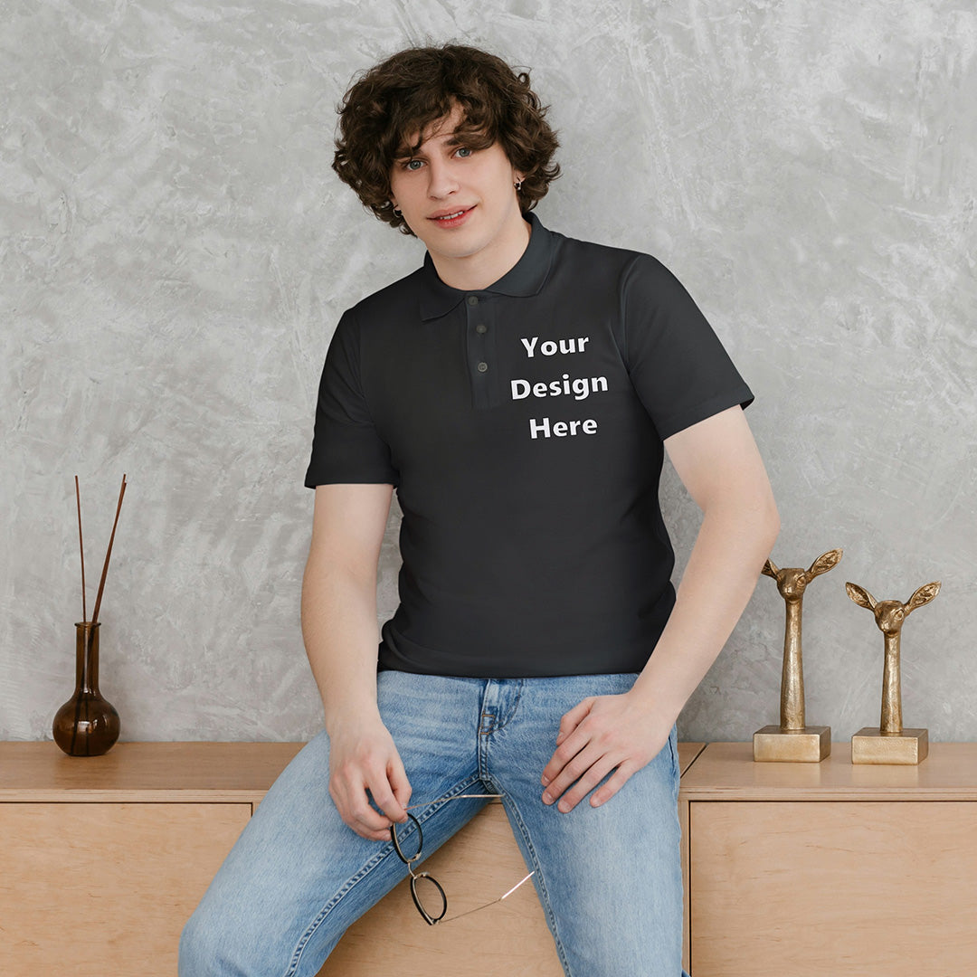 Black Customized Polo T-Shirt Front Pocket Design Regular Fit | Men