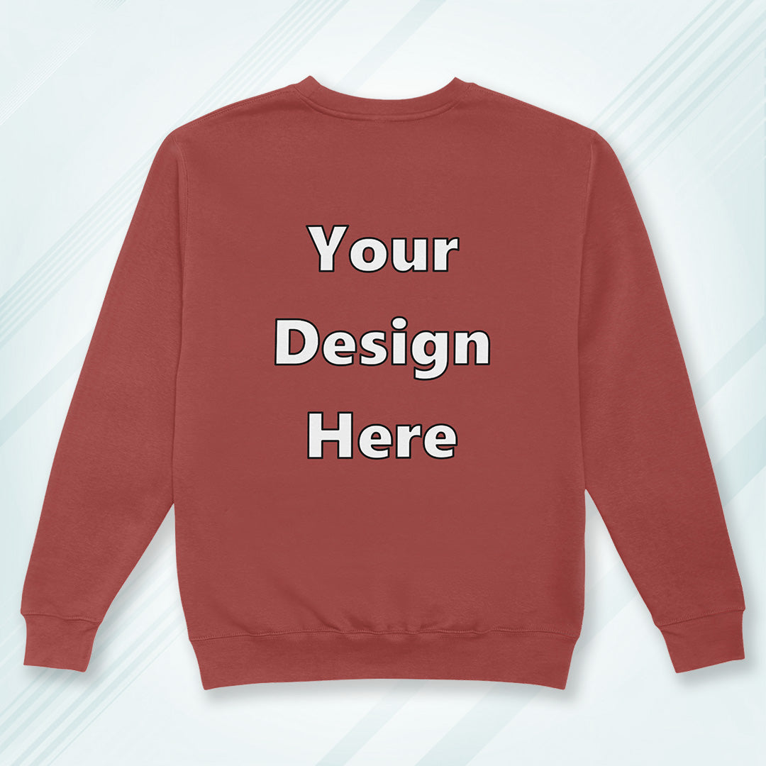 Coral Back Customized Cotton Solid Sweatshirt | Unisex