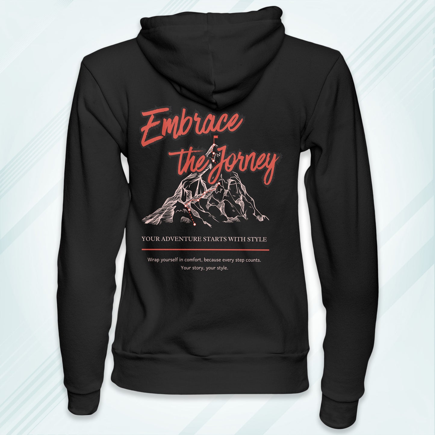 Black Solid Hooded Sweatshirt | Embrace the Journey Unisex Hoodies