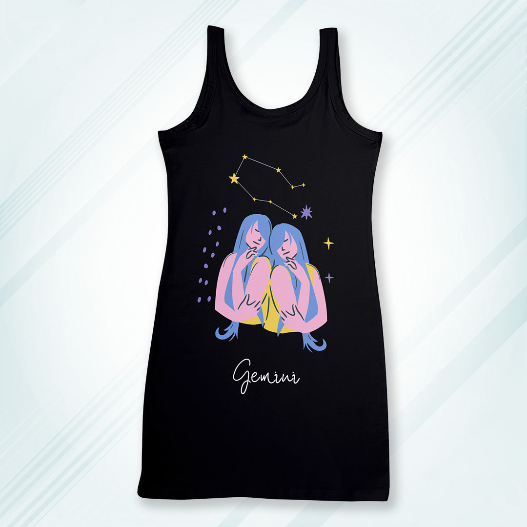 Black Regular Fit Tank Top Gemini Horoscope | Women