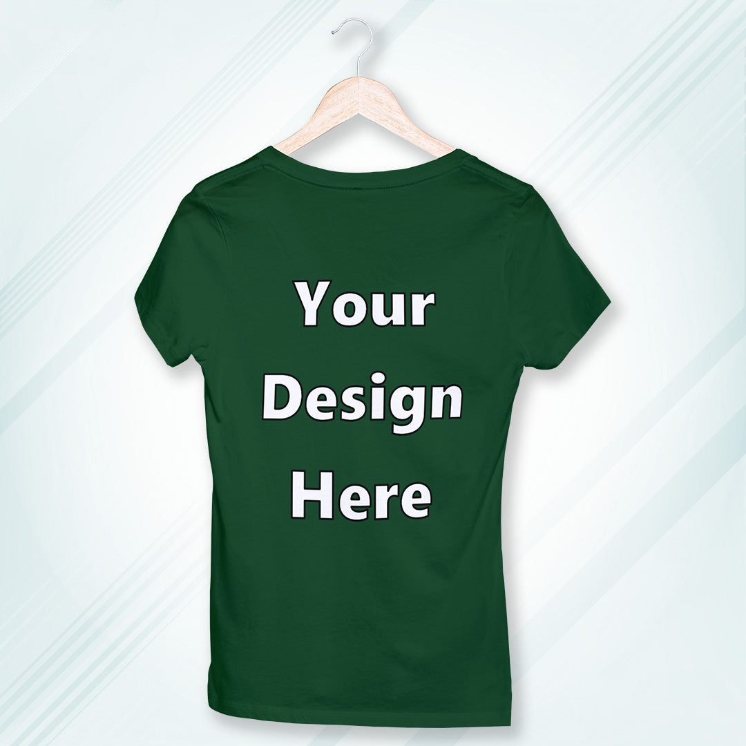 Green Round Neck Classic Customized T-Shirt Front Design | Women