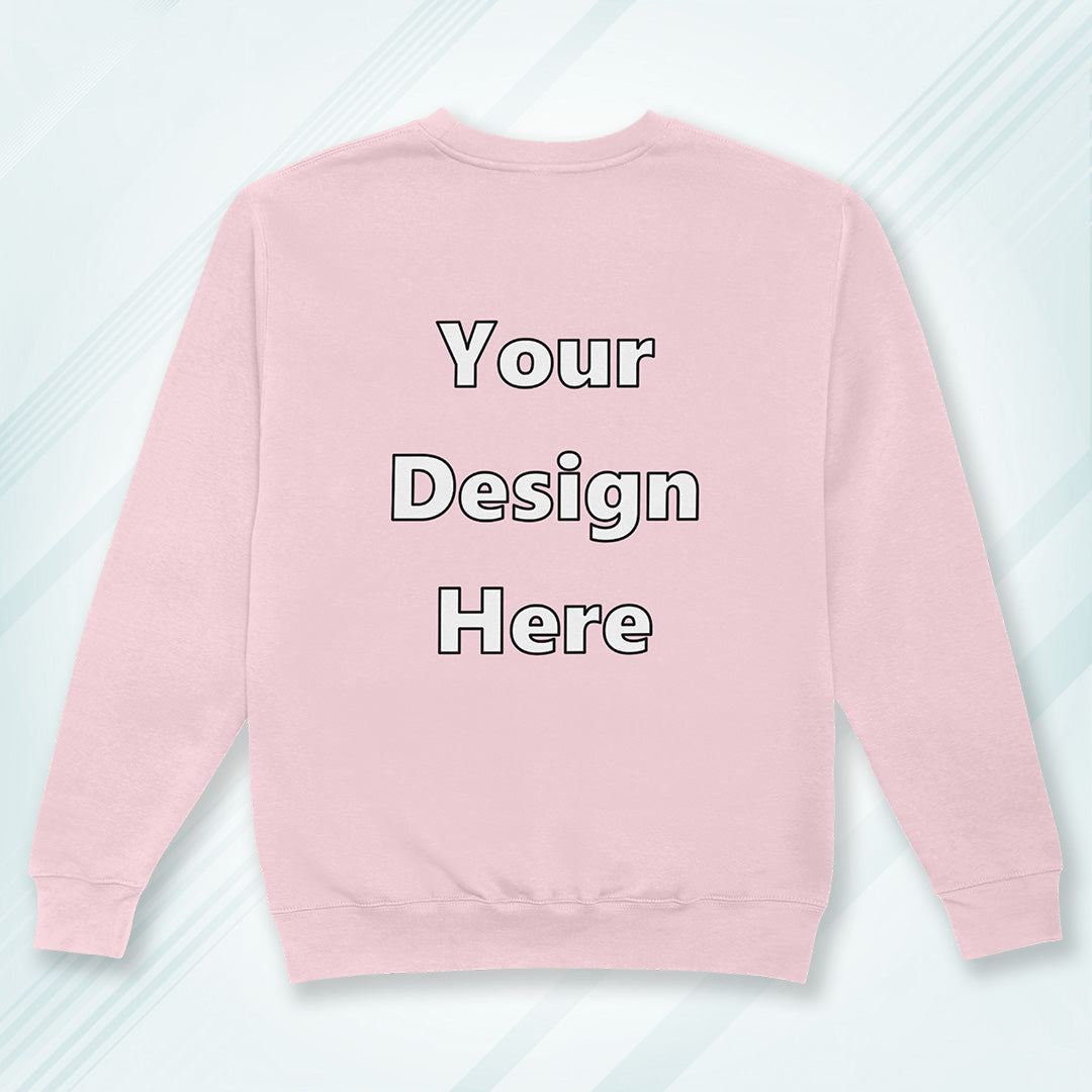 Light Pink Back Customized Cotton Solid Sweatshirt | Unisex