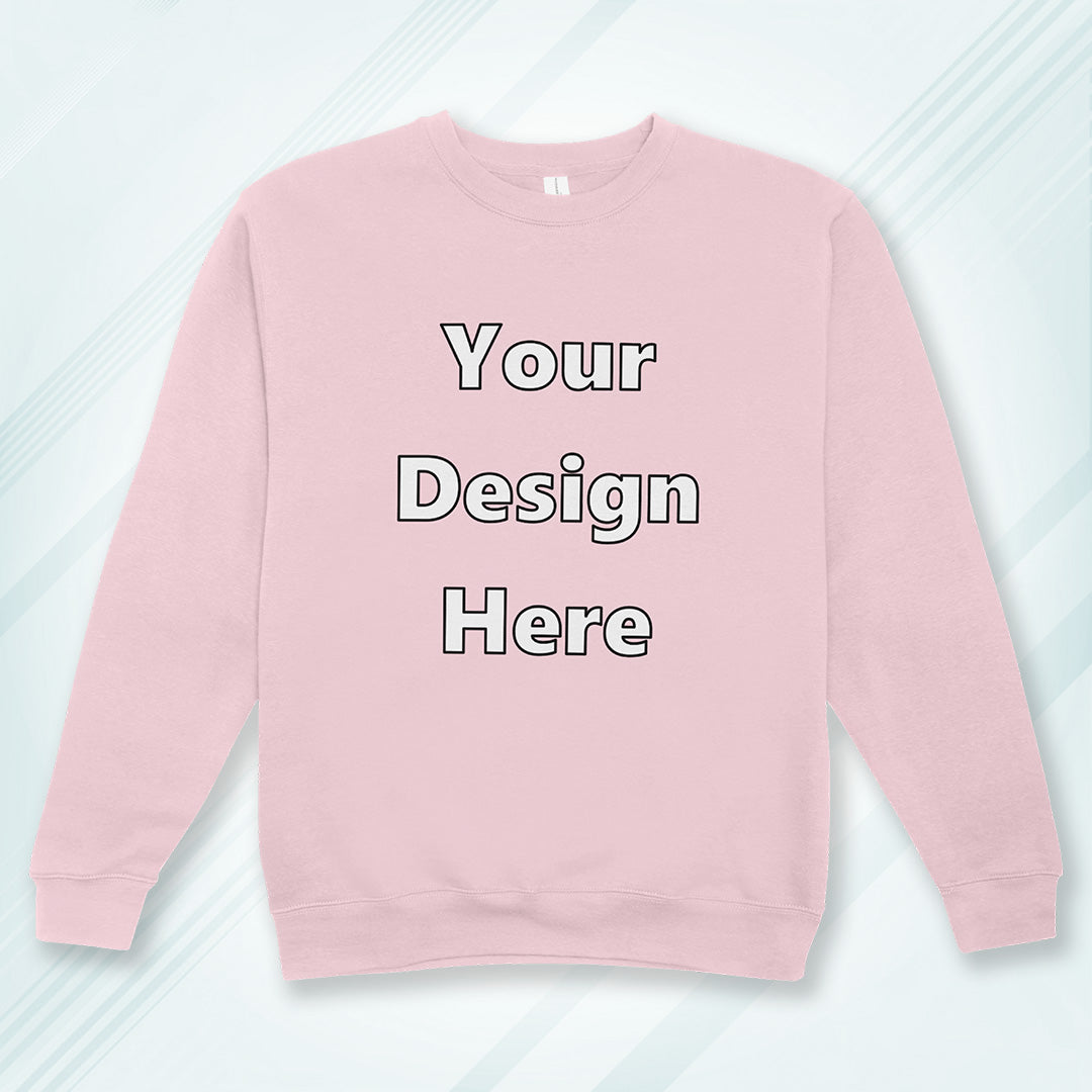 Light Pink Front Customized Cotton Solid Sweatshirt | Unisex