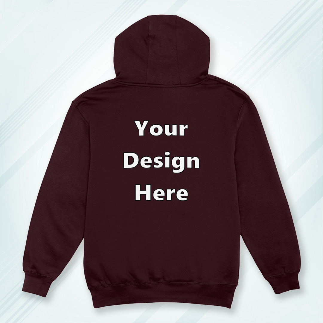 Maroon Back Customized Hoodie Sweatshirt | Unisex