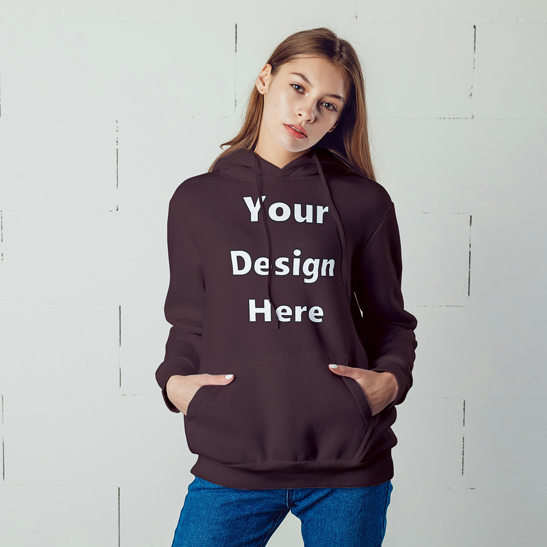 Maroon Front Customized Hoodie Sweatshirt | Unisex