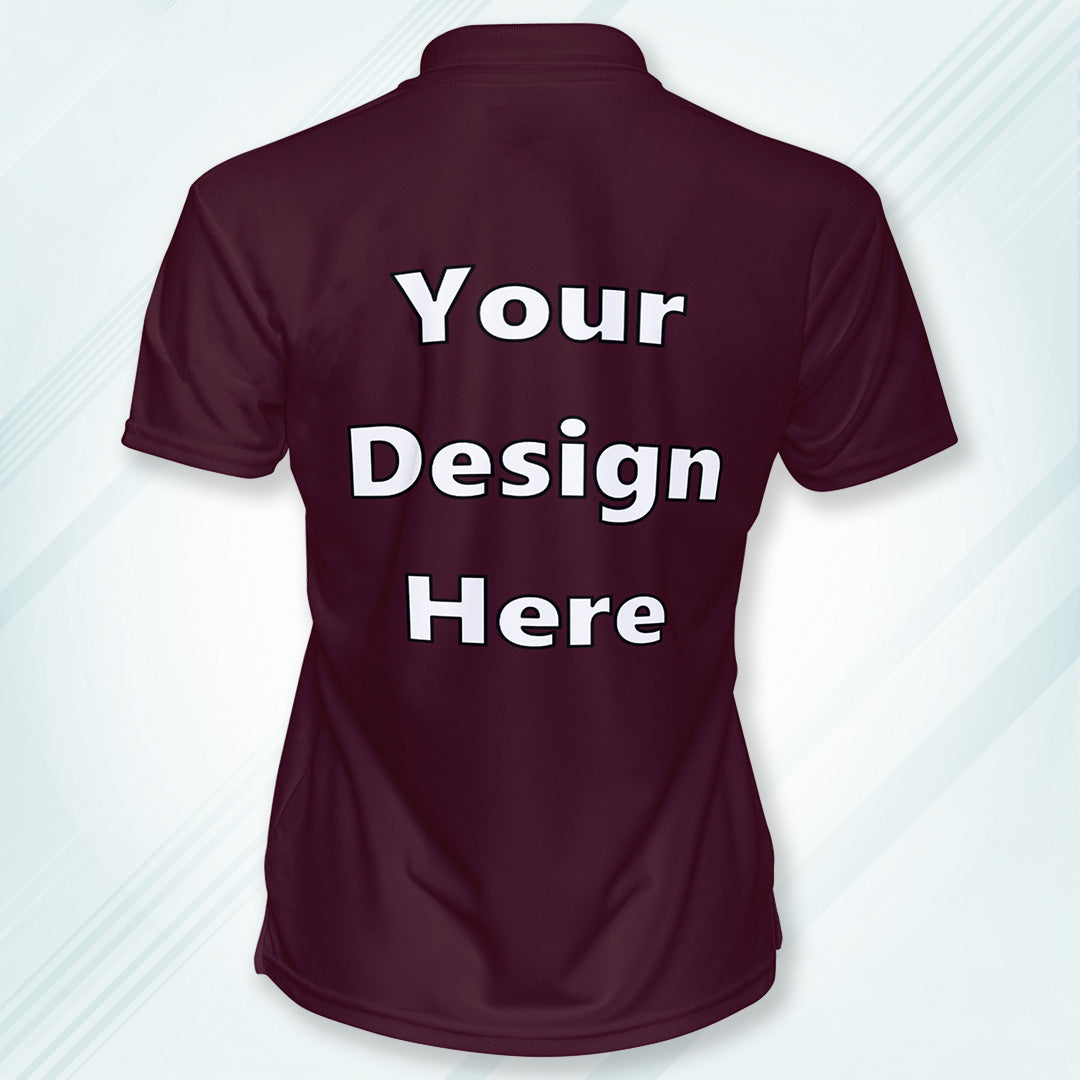Maroon Customized Polo T-Shirt Back Design Regular Fit | Men
