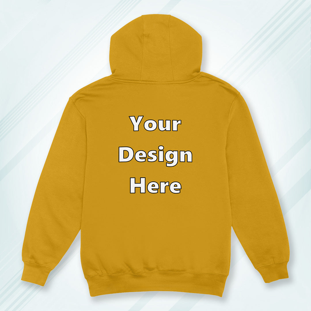 Mustard Yellow Back Customized Hoodie Sweatshirt | Unisex