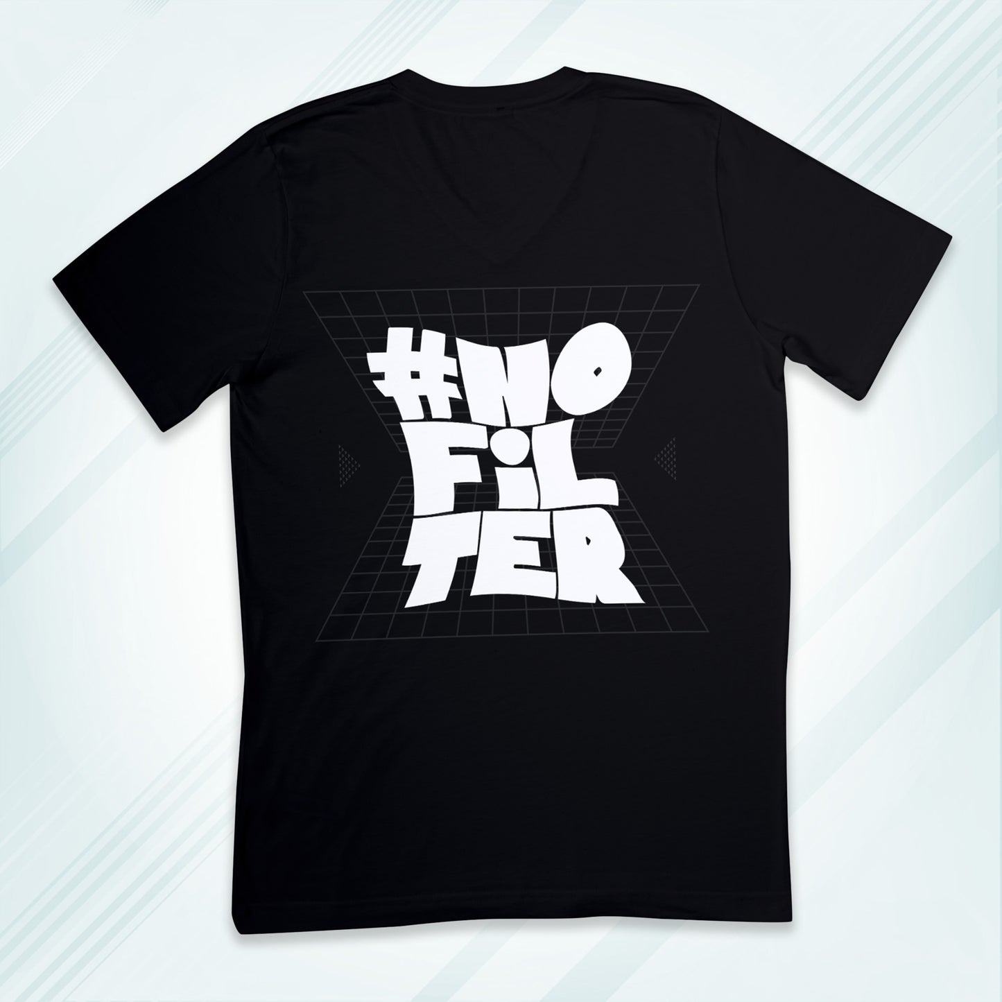 Black Round Neck Oversized Cotton Printed T-shirt #No Filter Unisex