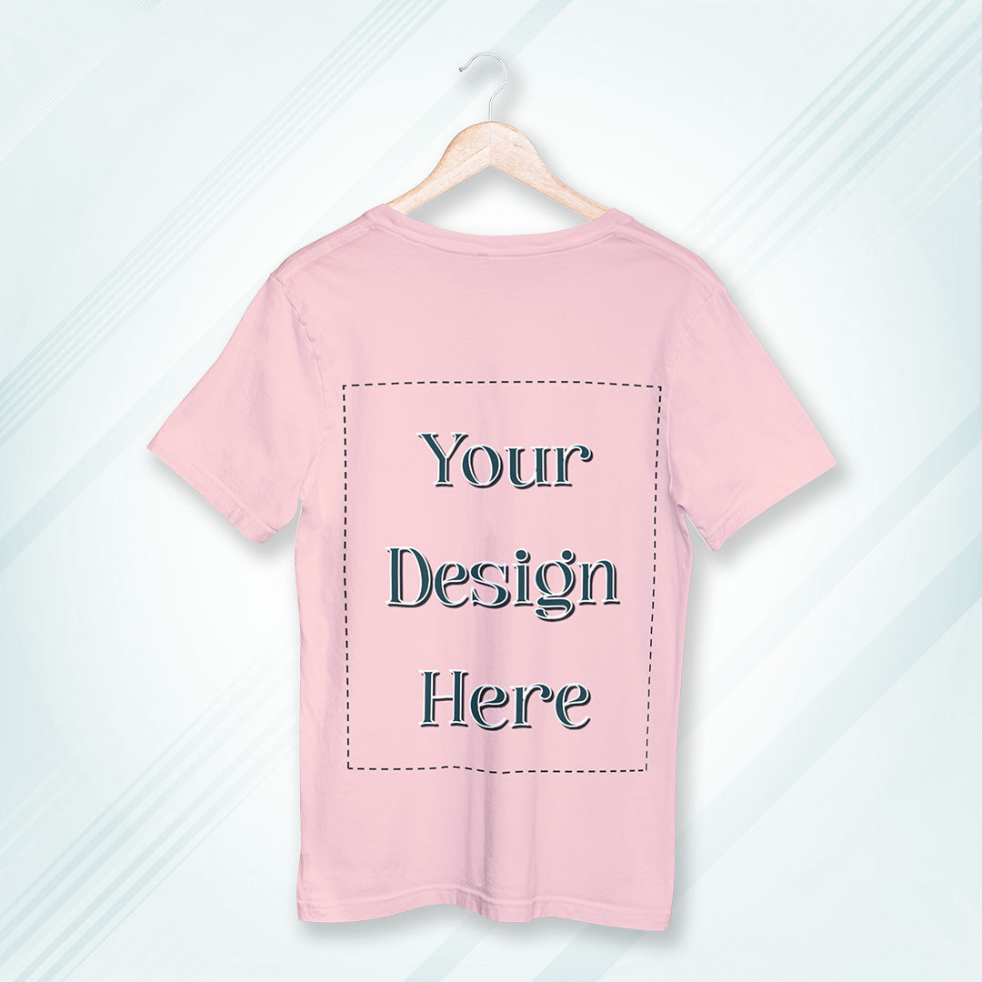 Baby Pink Round Neck Oversized Cotton Front Customized Design | Unisex