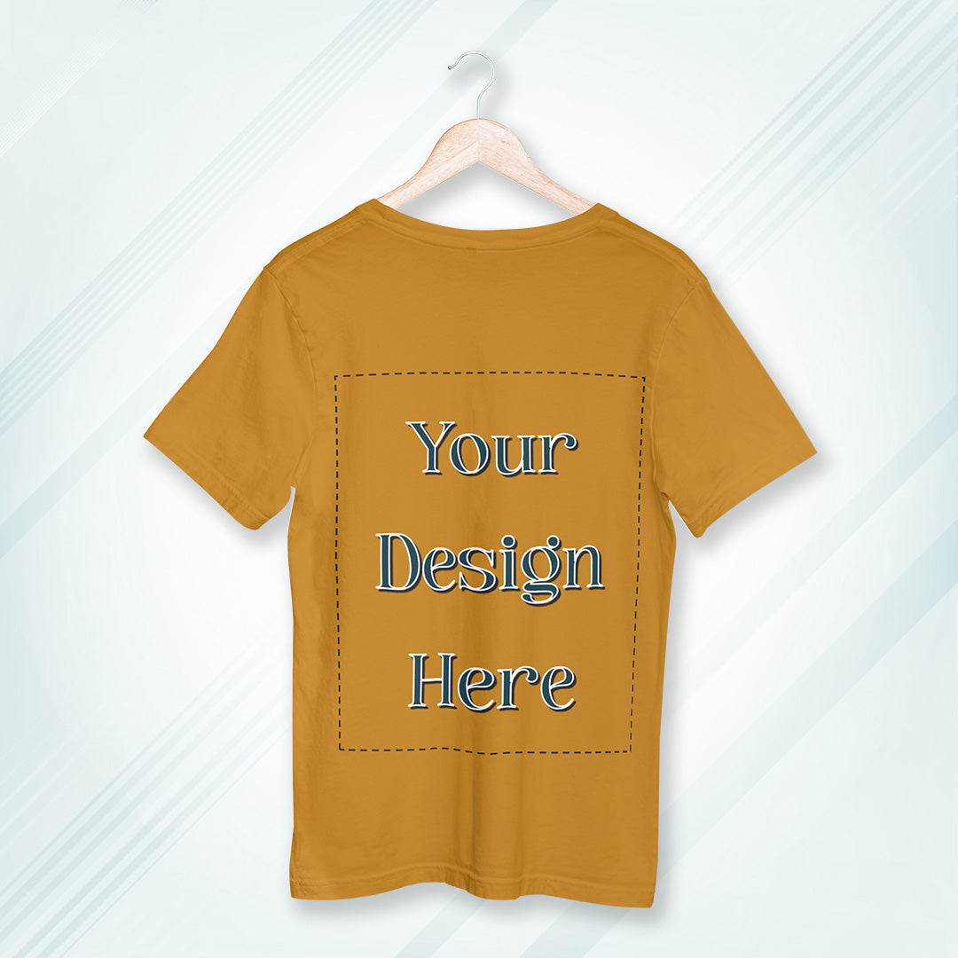 Mustard Yellow Round Neck Oversized Cotton Front Customized Design | Unisex
