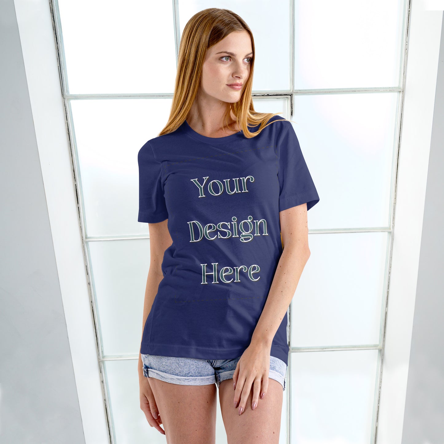 Royal Blue Round Neck Oversized Cotton Front Customized Design | Unisex