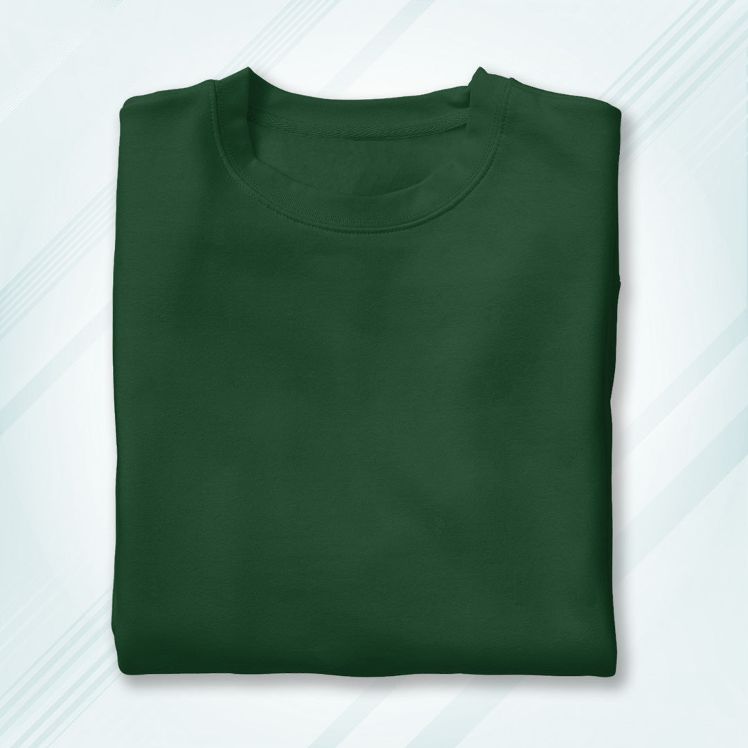 Bottle Green Round Neck Oversized Cotton Solid T-Shirt