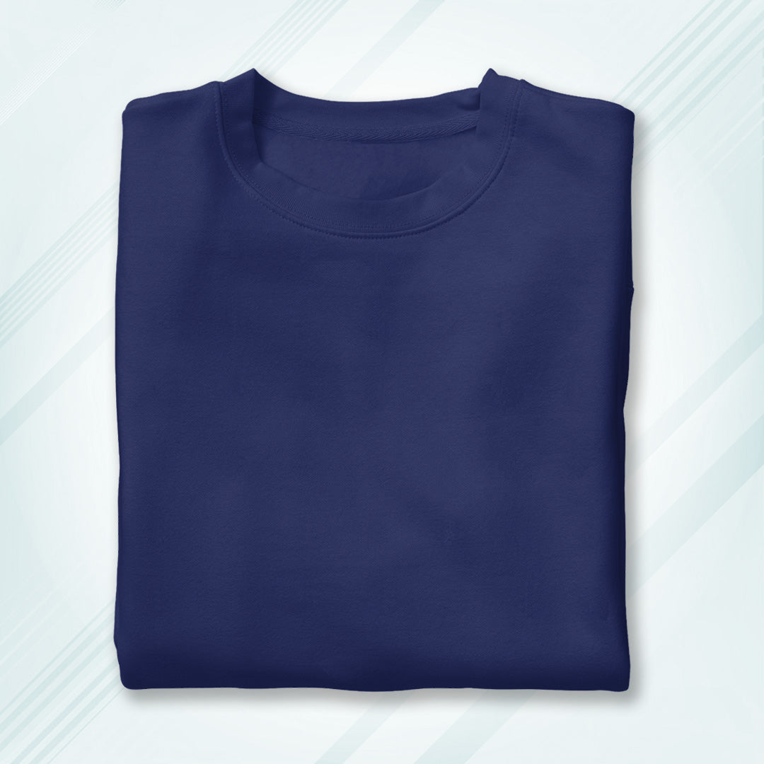 Royal Blue Round Neck Oversized Cotton Solid T-shirt