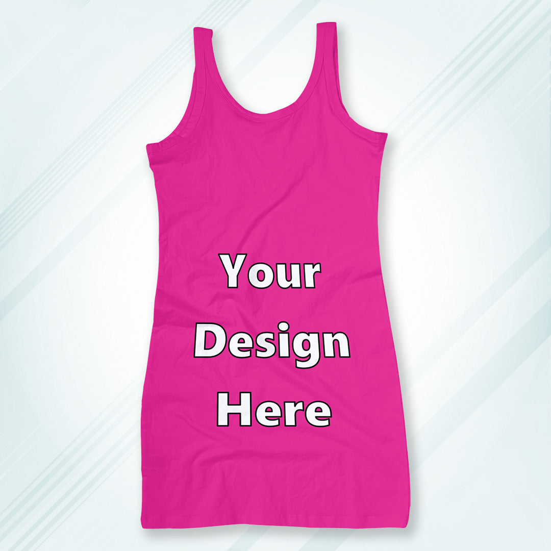 Pink Customized Regular Fit Tank Top Front Design | Women