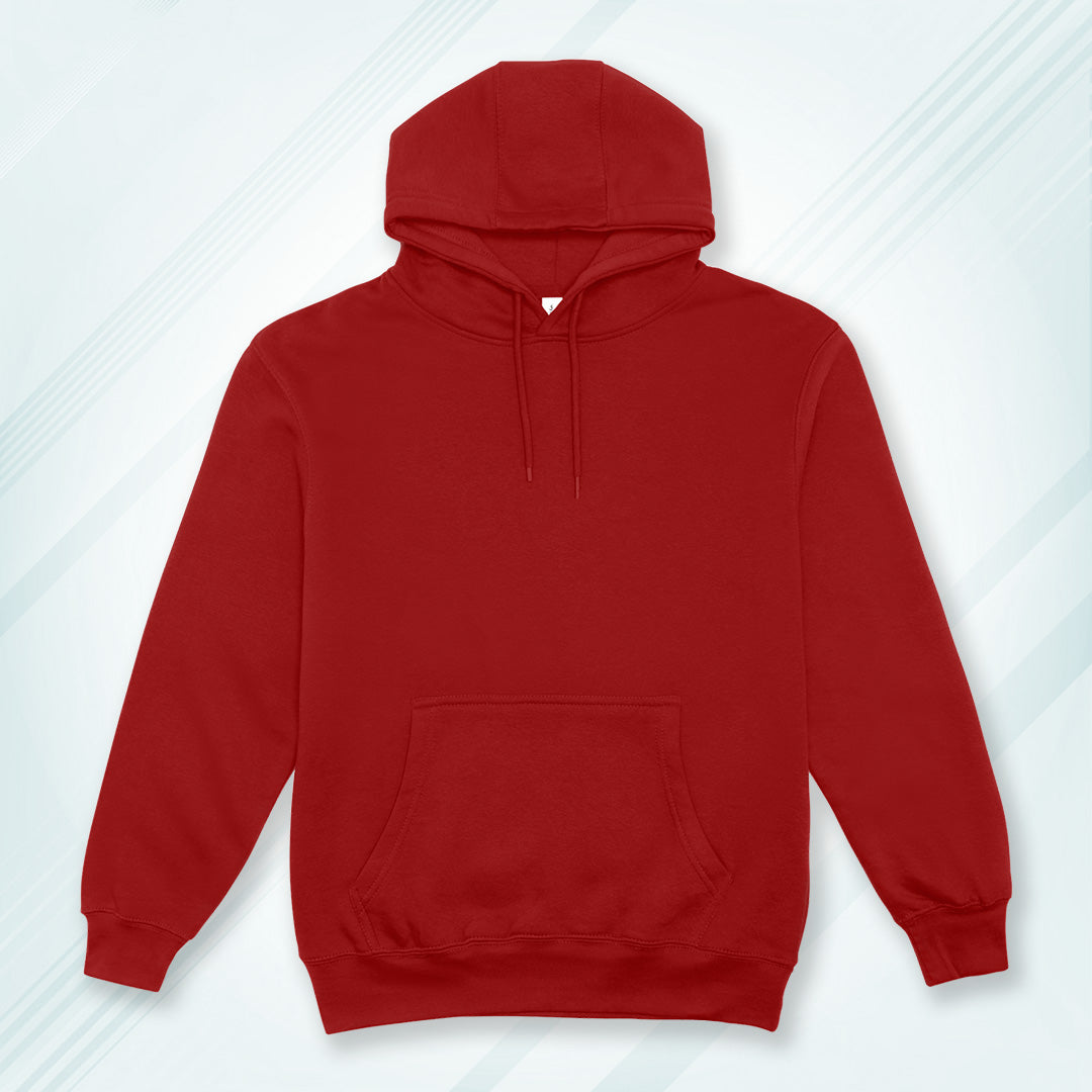 Red Solid Hooded Sweatshirt | Hoodies