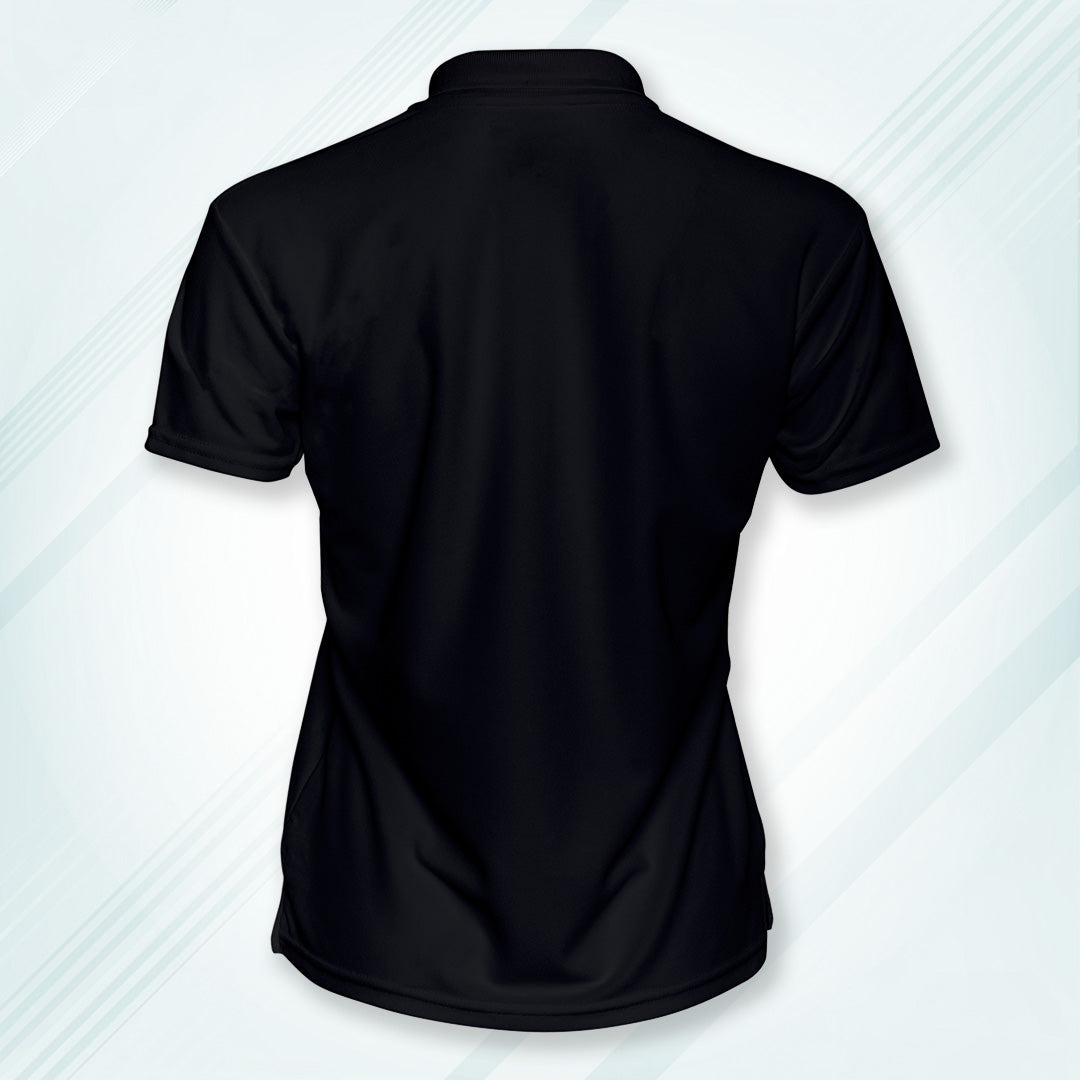 Black Men's Solid Regular Fit Polo