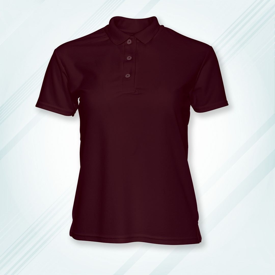 Maroon Men's Solid Regular Fit Polo