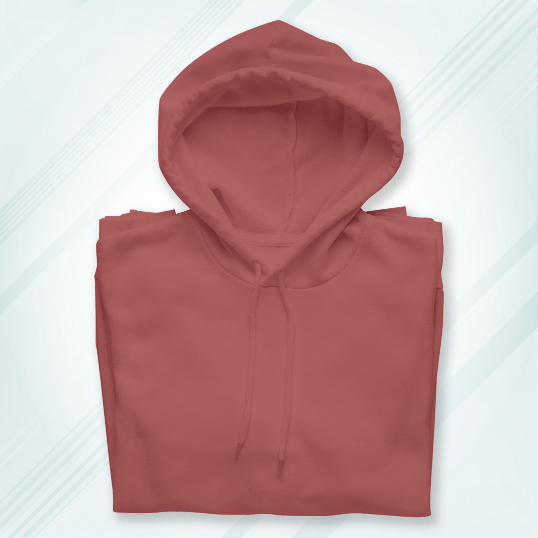 Coral Solid Hooded Sweatshirt | Hoodies