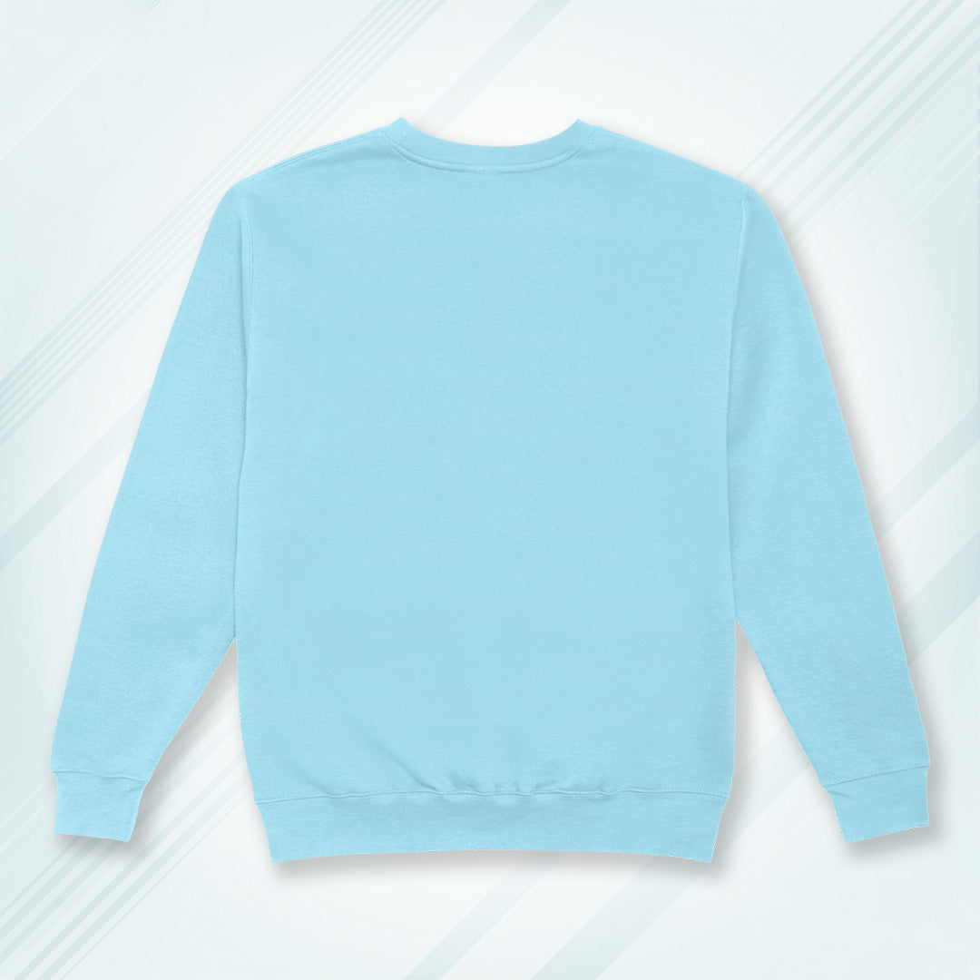 Baby Blue Cotton Solid Sweatshirt for Men & Women