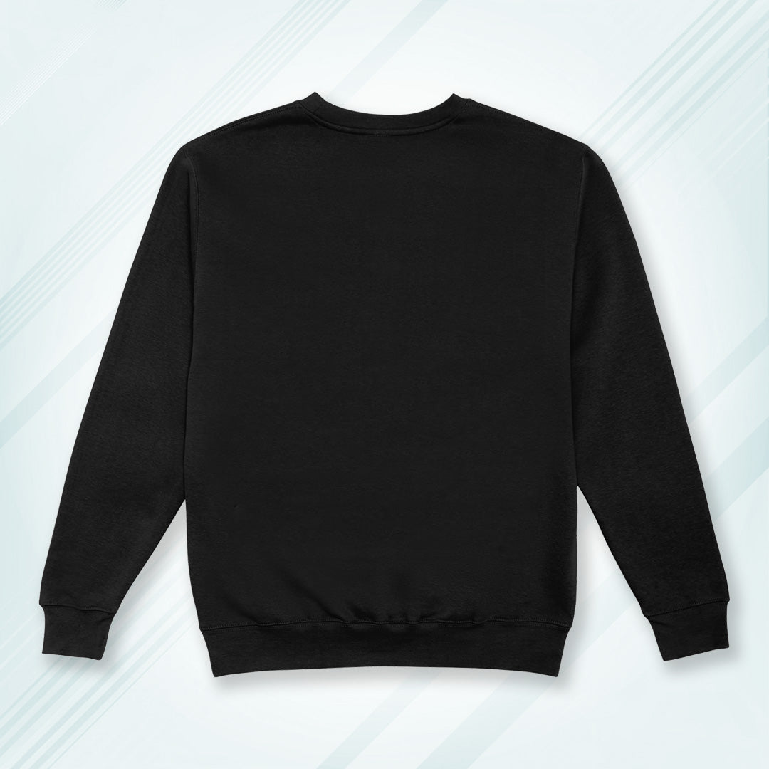 Black Cotton Solid Sweatshirt for Men & Women