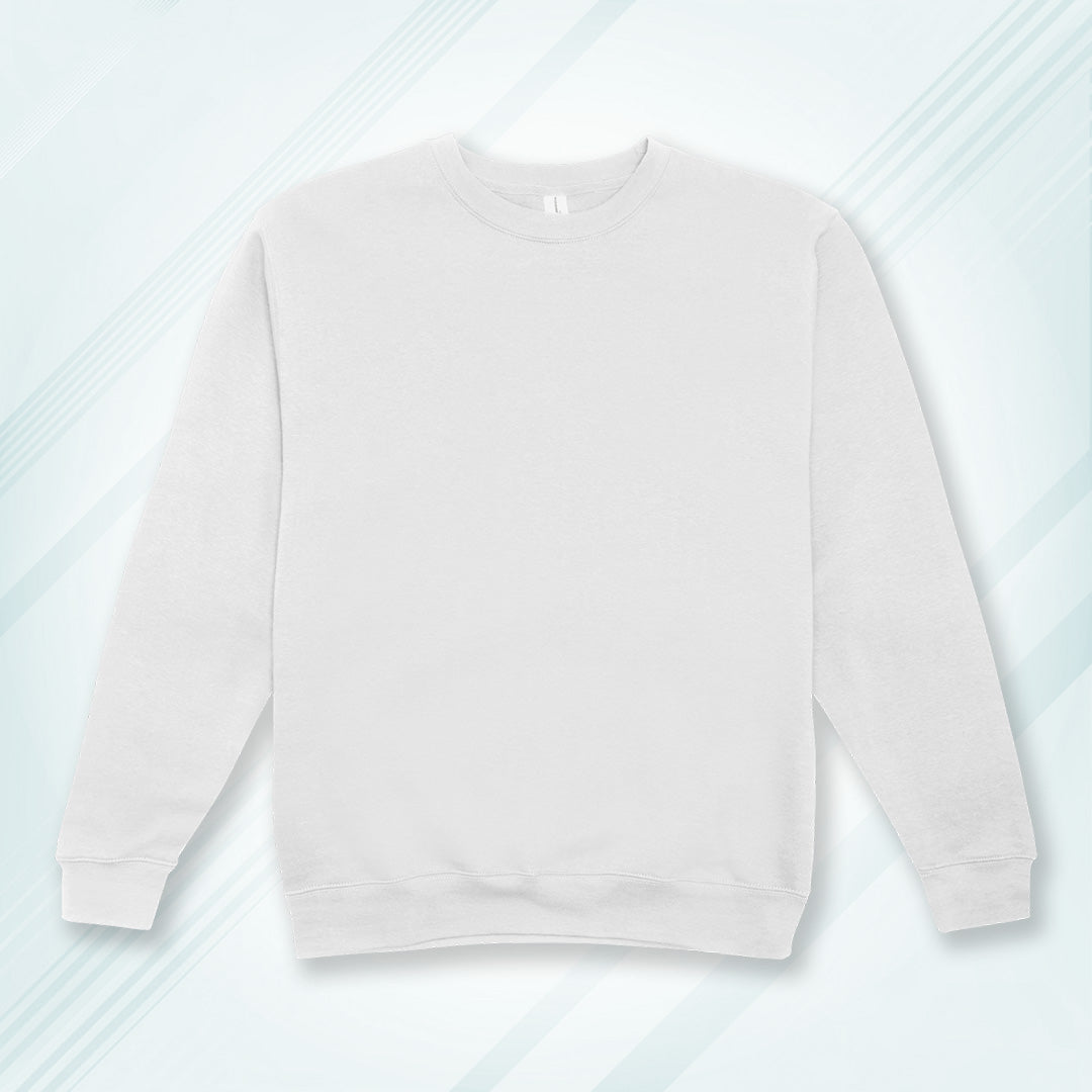 White Cotton Solid Sweatshirt for Men & Women