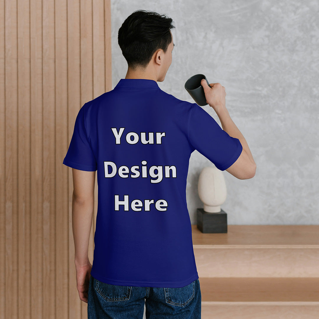 Royal Blue Customized Polo T-Shirt Back Design Regular Fit | Men