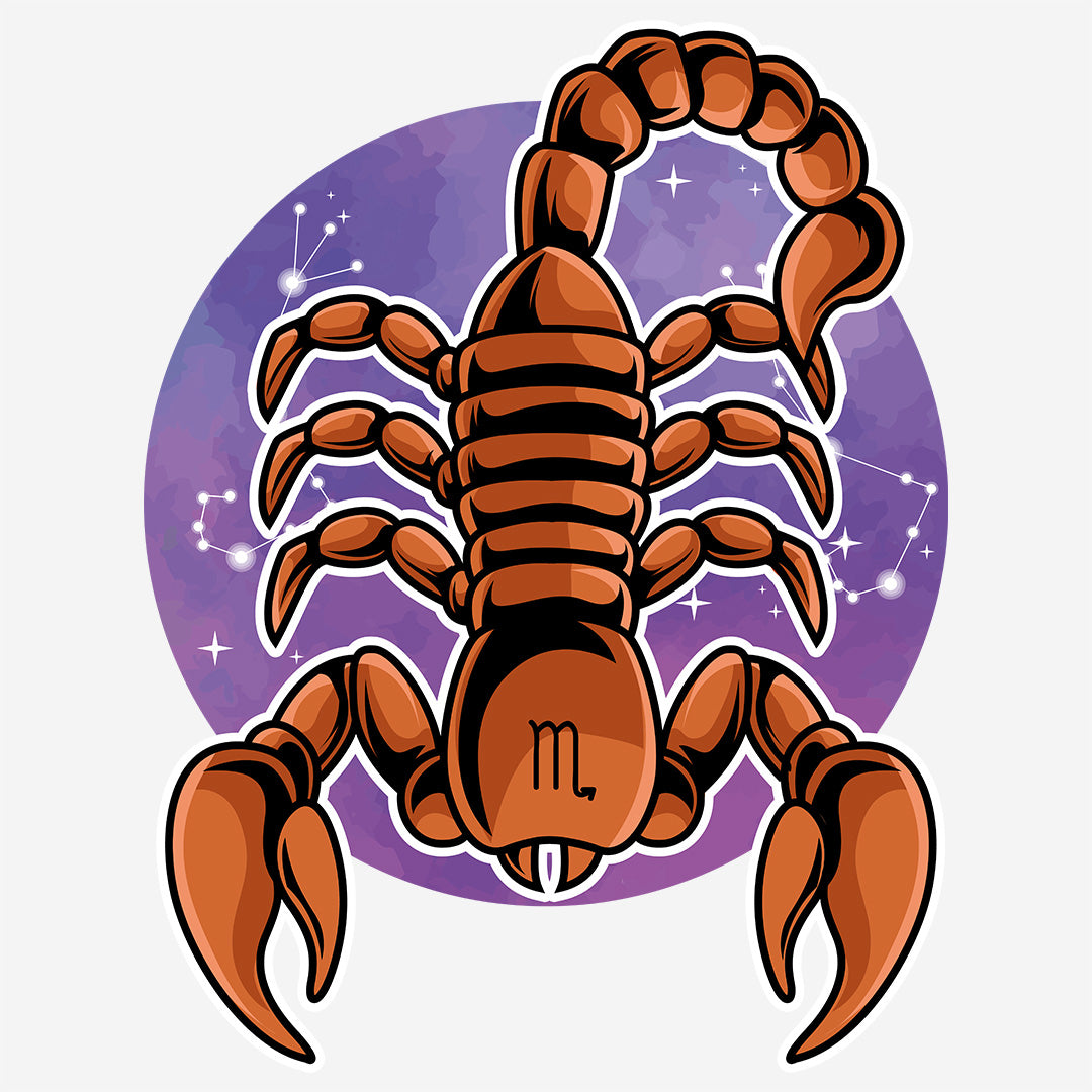 Purple Round Neck Classic Printed Classic T-Shirt Scorpio Horoscope | Women