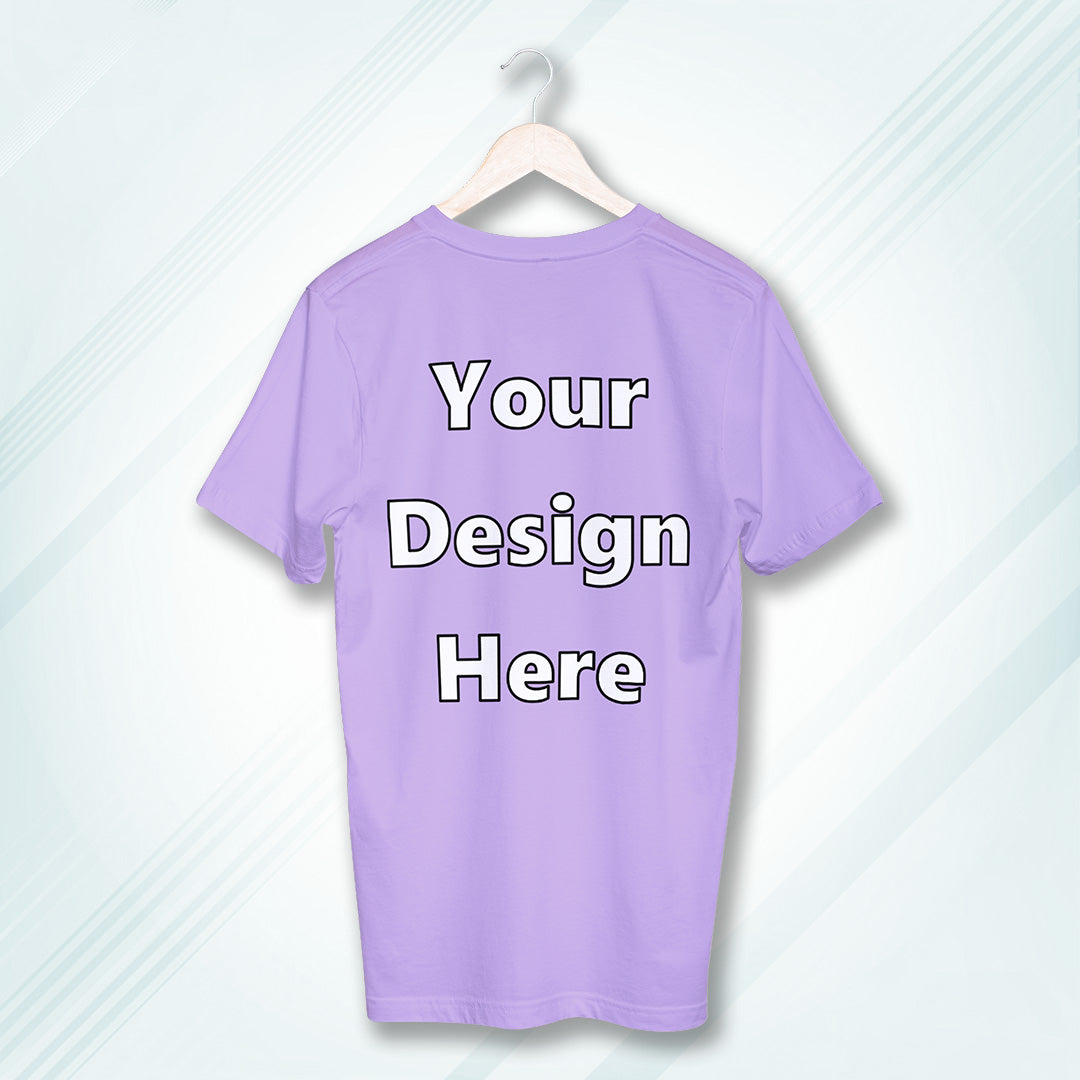 Lavender Round Neck Cotton Classic Crew T-shirt Front Customized Design | Unisex