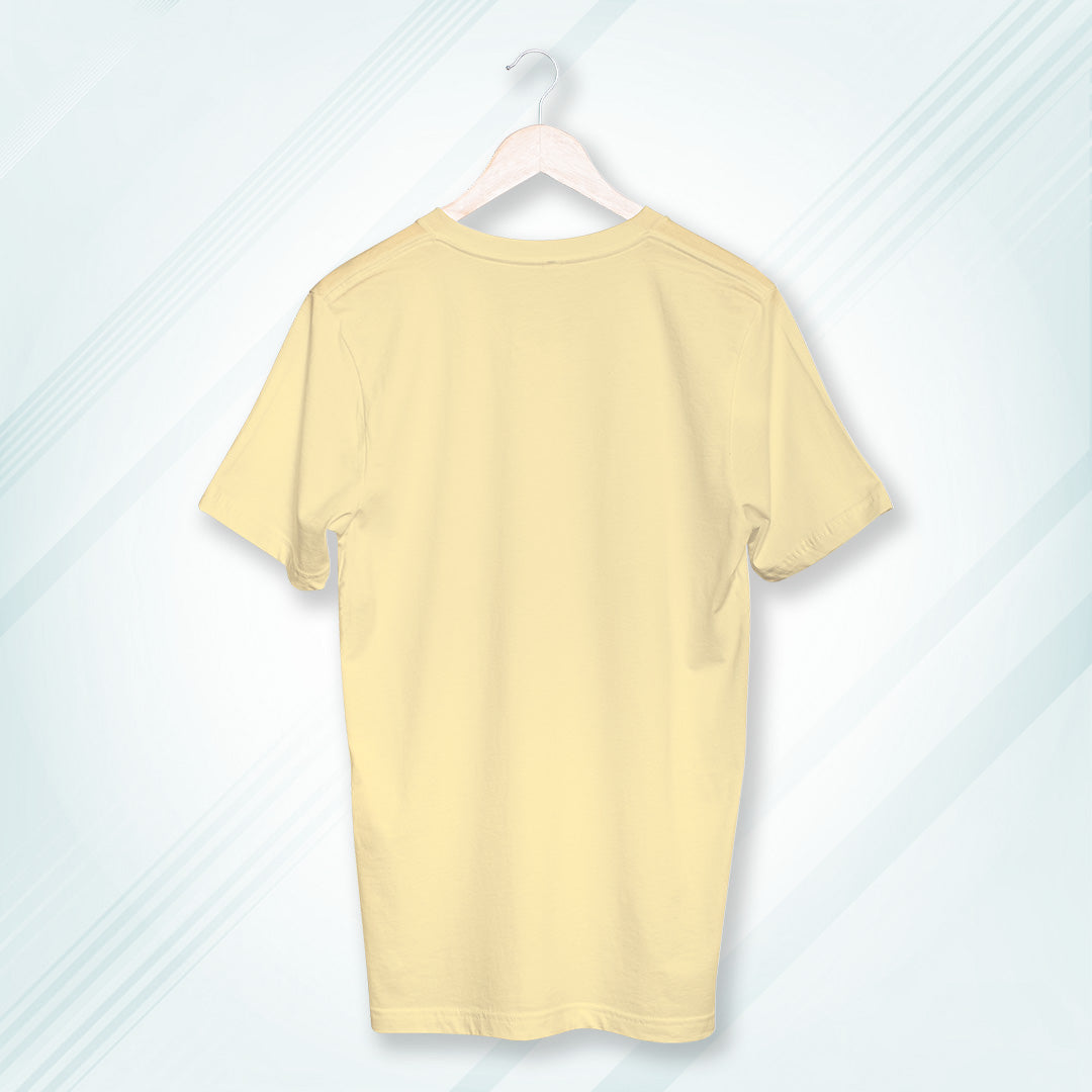 Beige Round Neck Classic Crew Solid T-shirt