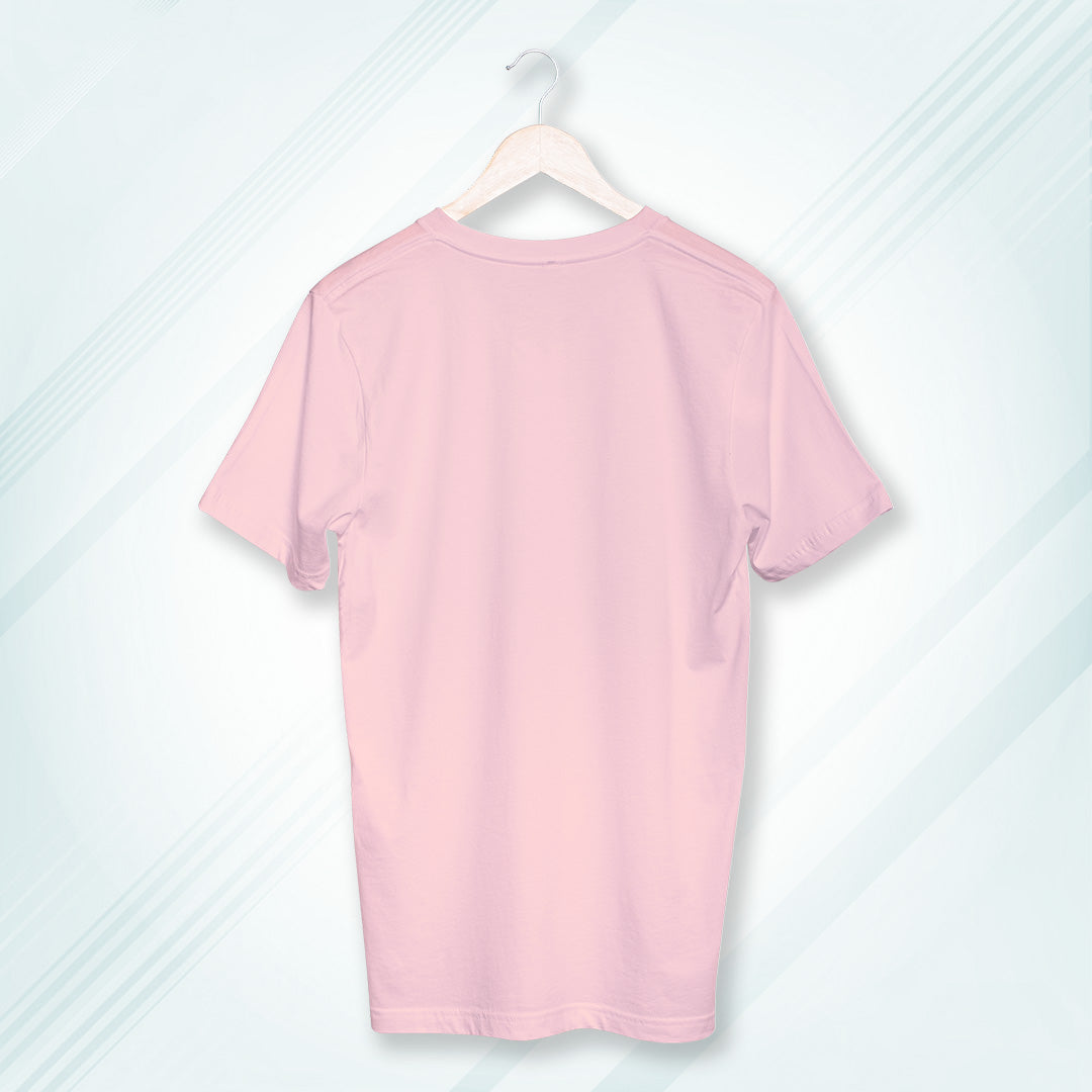 Light Pink Round Neck Classic Crew Solid T-shirt