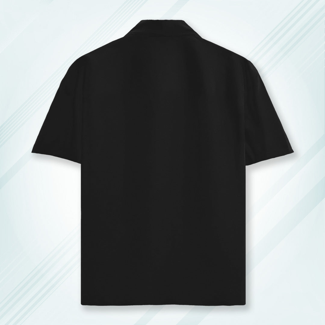 Black Unisex Oversized Half Sleeve Solid Shirt