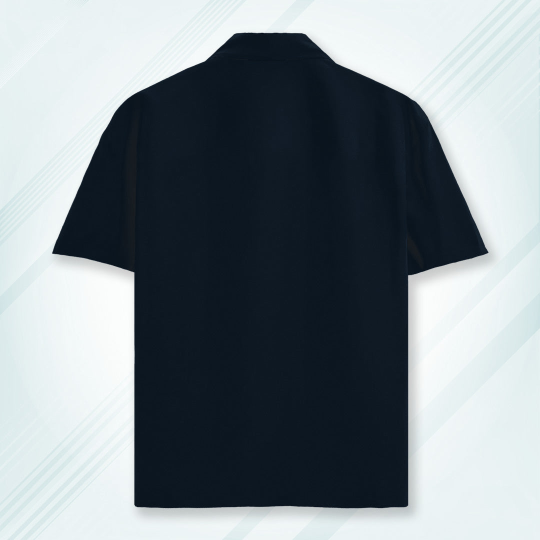 Navy Unisex Oversized Half Sleeve Solid Shirt