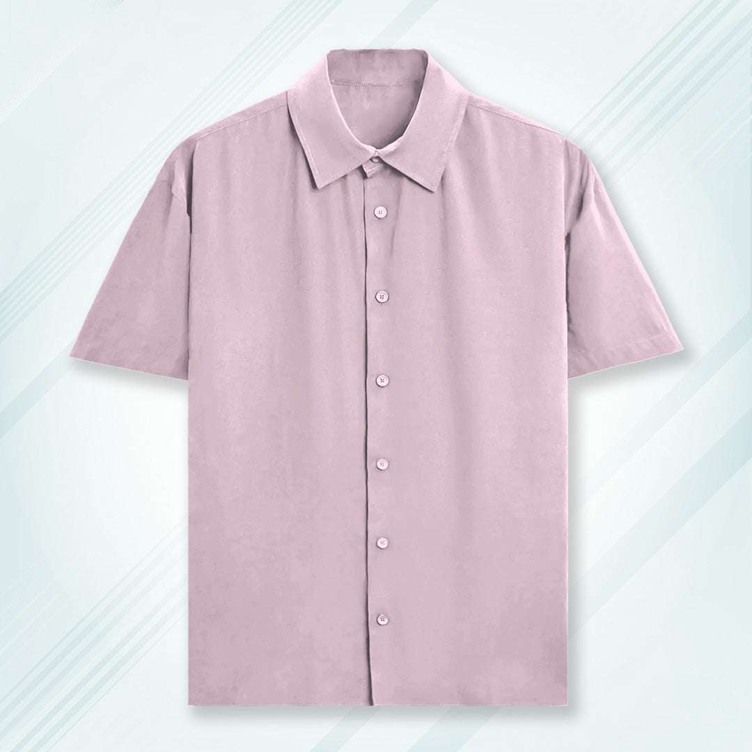 Pink Unisex Oversized Half Sleeve Solid Shirt
