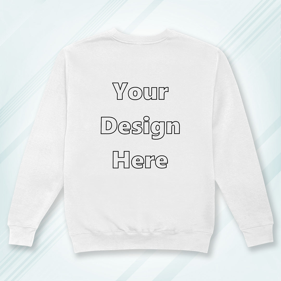 White Back Customized Cotton Solid Sweatshirt | Unisex