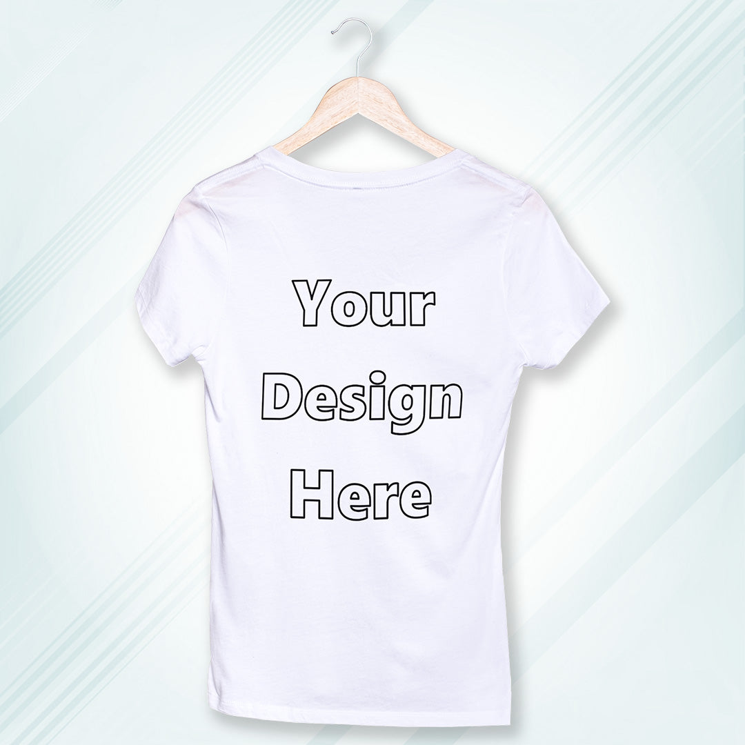 White Round Neck Classic Customized T-Shirt Front Design | Women