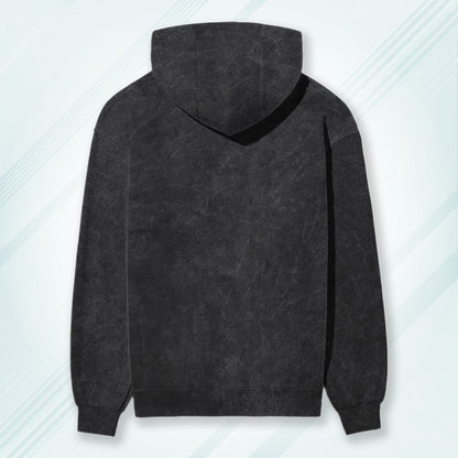 Black Acid Wash Hooded Sweatshirt | Hoodies