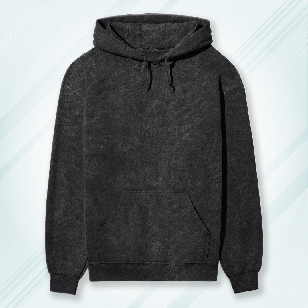 Black Acid Wash Hooded Sweatshirt | Hoodies