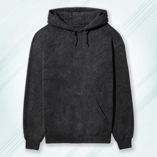 Black Acid Wash Hooded Sweatshirt | Hoodies