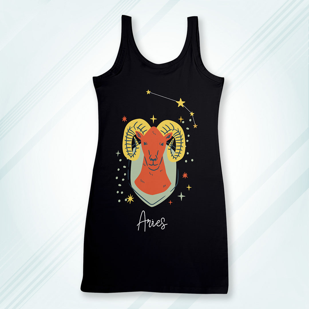 Black Regular Fit Tank Top Aries Horoscope | Women