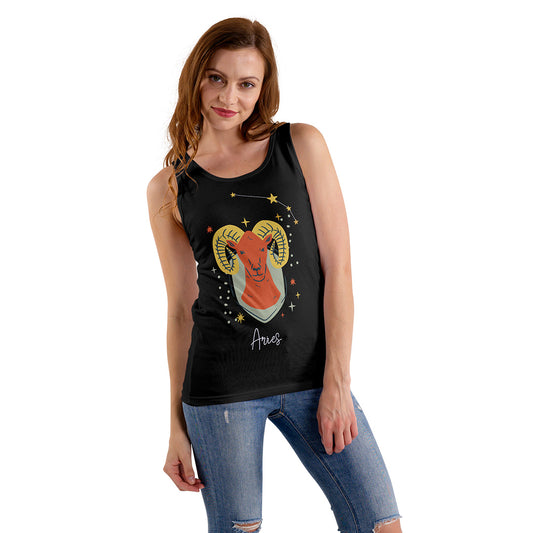 Black Regular Fit Tank Top Aries Horoscope | Women