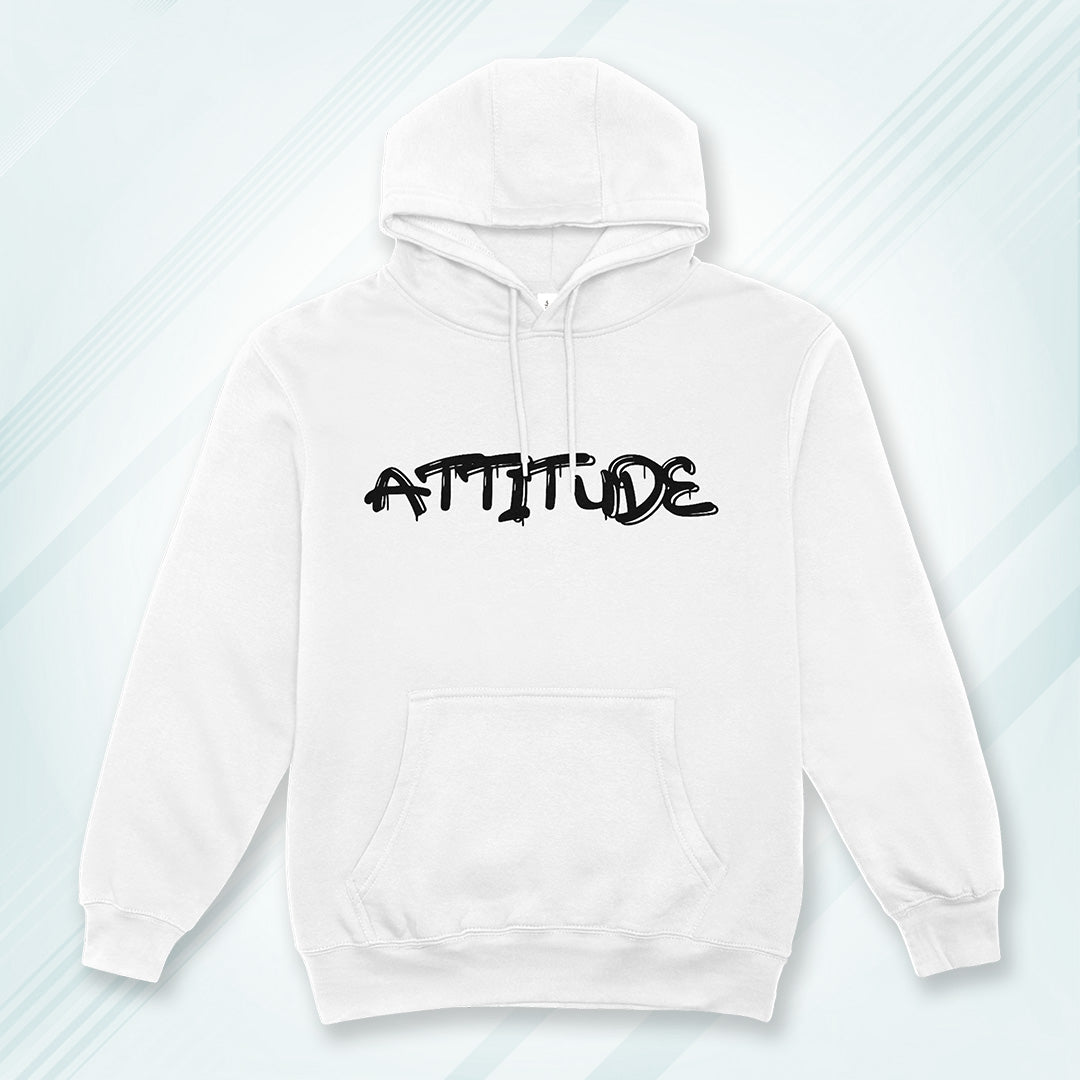 White Solid Hooded Sweatshirt | Attitude Unisex Hoodies