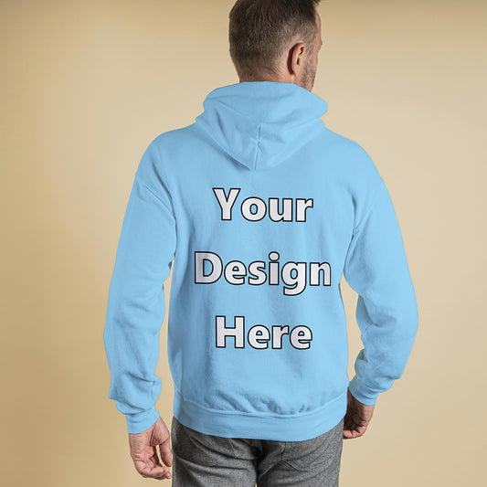 Baby Blue Back Customized Hoodie Sweatshirt | Unisex