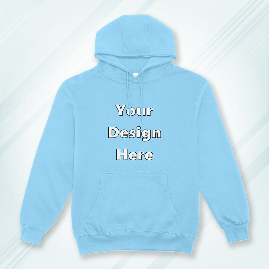Baby Blue Front Customized Hoodie Sweatshirt | Unisex