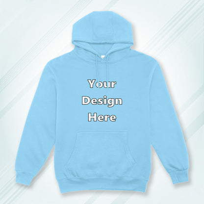 Baby Blue Front Customized Hoodie Sweatshirt | Unisex