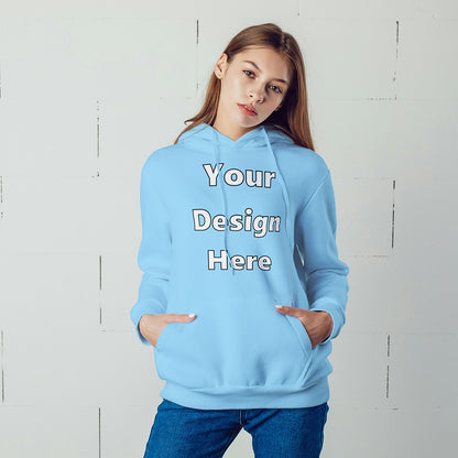 Baby Blue Front Customized Hoodie Sweatshirt | Unisex