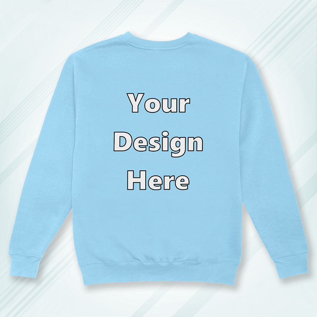 Baby Blue Back Customized Cotton Solid Sweatshirt | Unisex