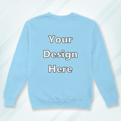 Baby Blue Back Customized Cotton Solid Sweatshirt | Unisex
