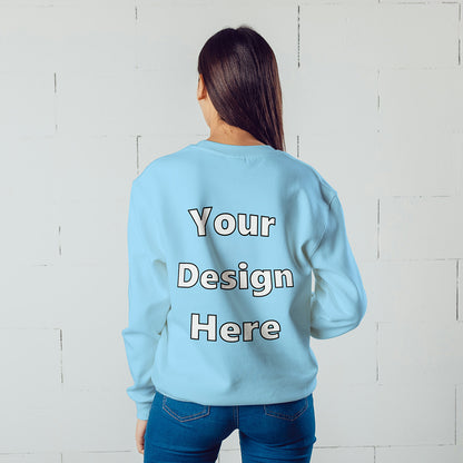 Baby Blue Back Customized Cotton Solid Sweatshirt | Unisex